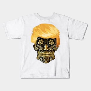 Trump Golden Sugar Skull Kids T-Shirt